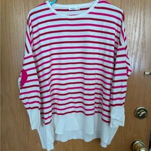 Mersea Cream and Pink Striped Sweater